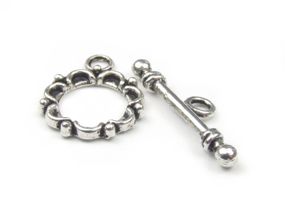 T-Schliee/Knebelverschluss, verziert, 12,5 mm