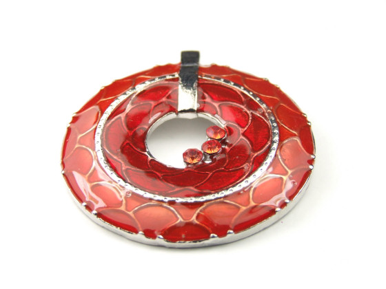 Emaille Anhnger, 48 mm, rot