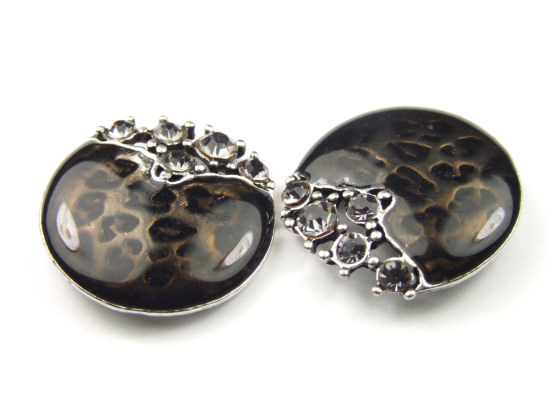 Perlen mit Strass, 22 mm, schwarz