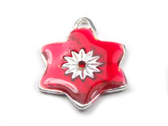 Anh�nger 'Sternschnuppe', 25 mm, rot