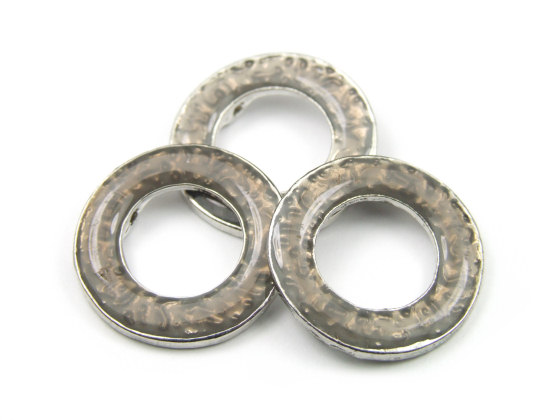 Perlen, Ringe, 22,5 mm, silbergrau
