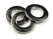Perlen, Ringe, 22,5 mm, schwarz
