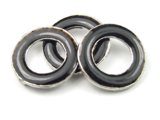 Perlen, kleine Ringe, 19 mm, schwarz