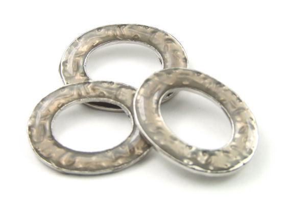 Perlen, kleine Ringe, 19 mm, silbergrau