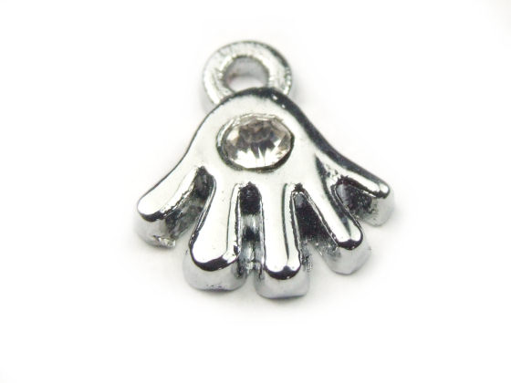 Anh�nger 'Hand', mit Stra�stein, 10 mm