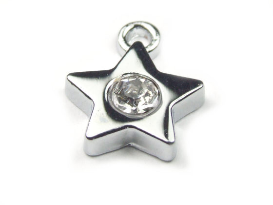 Anh�nger 'Stern', mit Stra�stein, 10 mm