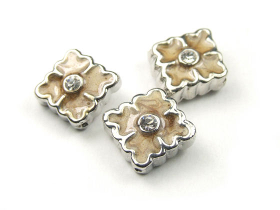 Strassperlen, 10 mm, beige