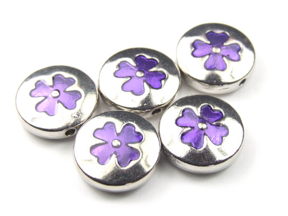 Perlen, 14 mm, lila