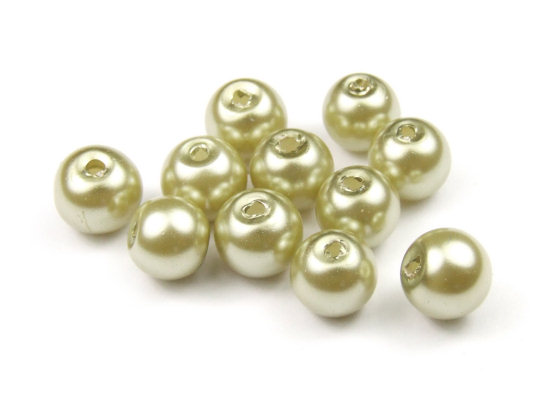 Glaswachsperlen, Eisgr�n, 6mm