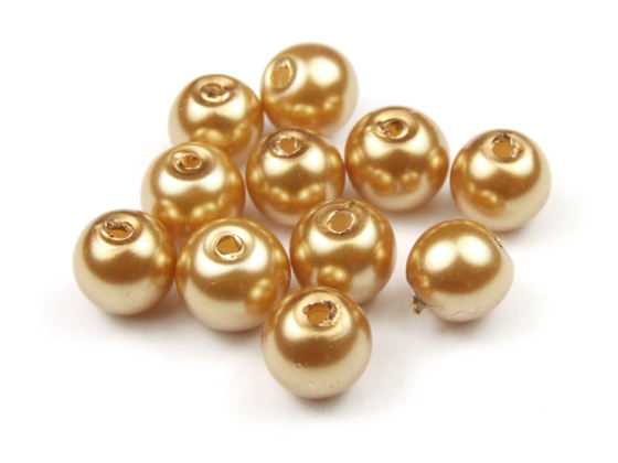 Glaswachsperlen, Khaki, 6mm