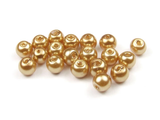 Glaswachsperlen, Khaki, 4mm