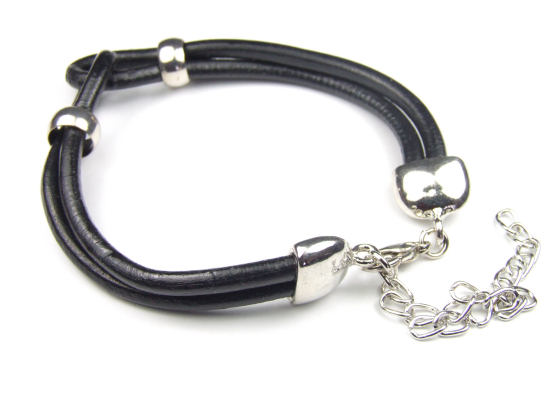 Lederarmband 'Mogador D', schwarz