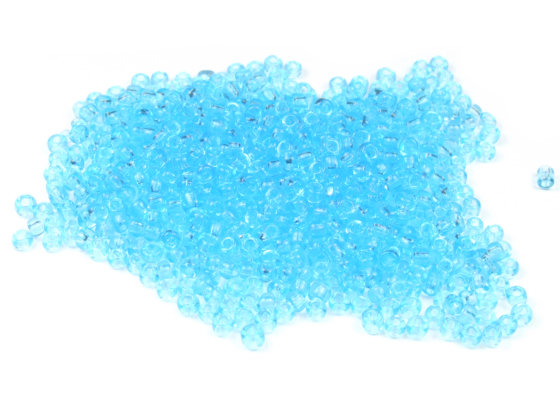 Rocailles, 2,5 mm, transparent, t�rkis