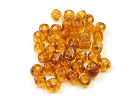 Rocailles, 2,5 mm, transparent, bernstein