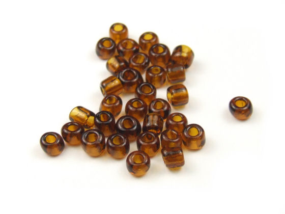 Rocailles, 2,5 mm, transparent, braun