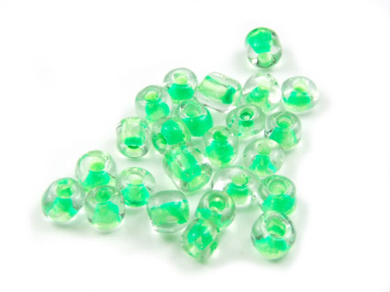Rocailles, 3,0 mm, inside colour, fluo-grn