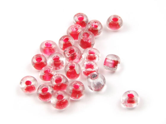 Rocailles, 3,0 mm, inside colour, rot