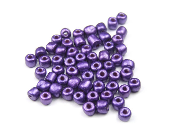 Rocailles, 3,0 mm, inside colour, metallic lila