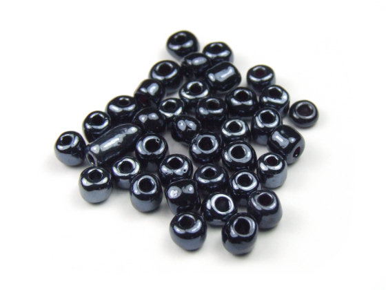 Rocailles, 3,0 mm, schwarz lster