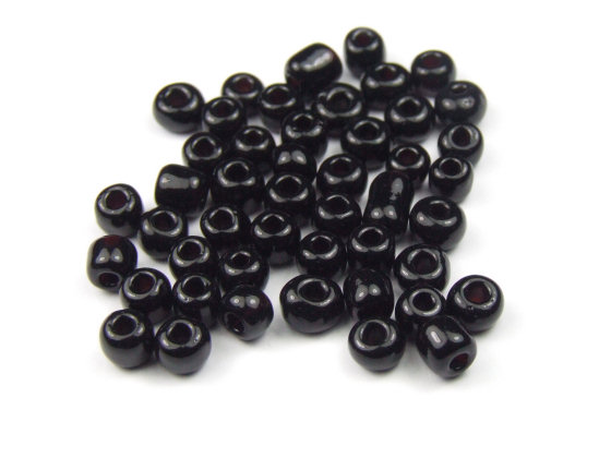 Rocailles, 2,5 mm, opak, schwarz
