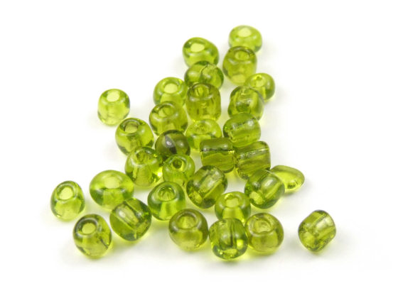Rocailles, 3,0 mm, transparent, oliv