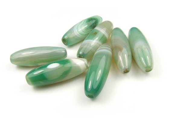 Perlen aus Traumachat, gr�n, 32x10 mm