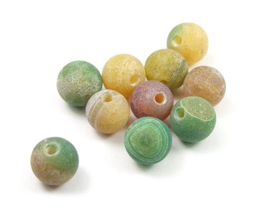 Achat, matt, Kugeln, 8 mm, gelb-gr�n