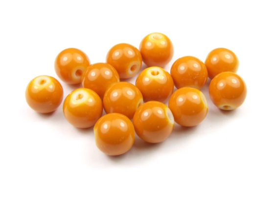 Perlen, Glasperlen, 8mm, opak-soft orange