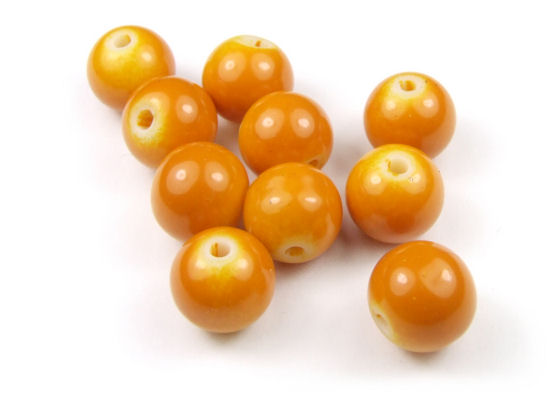 Perlen aus Glas, 10mm, opak- soft orange