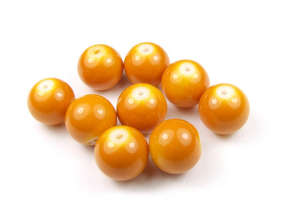 Perlen aus Glas, 12 mm, opak-soft orange