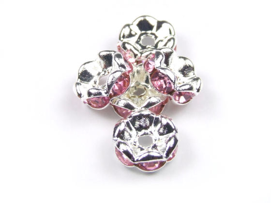 Strassrondelle, 8mm, rosa