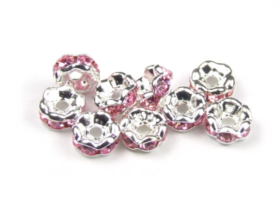 Strassrondelle, 6mm, rosa