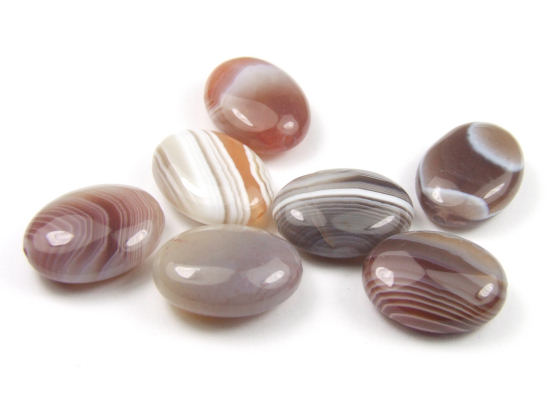 Botswana Achat, Ovale, 16x12 mm