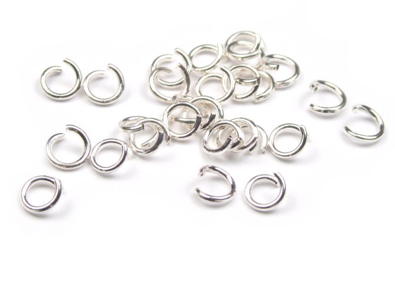 Binderinge 'Match' versilbert, 4 x 0,7 mm