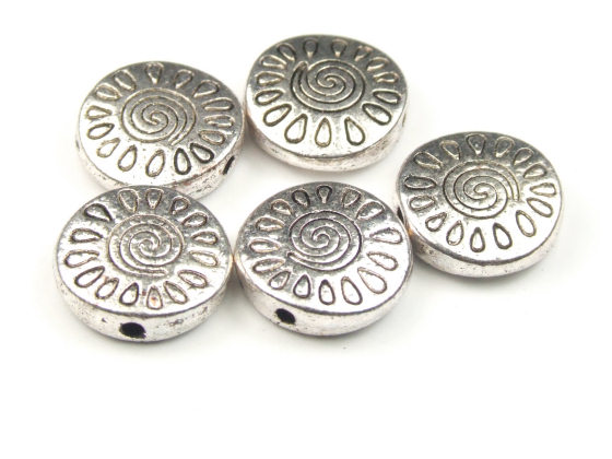 Metallperle, versilbert,  12 mm