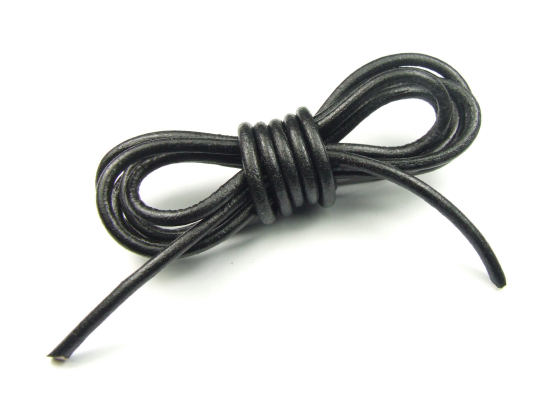 Lederband, rund, 3.0 mm, schwarz