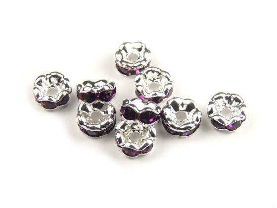 Strassrondelle, 6mm,  amethyst