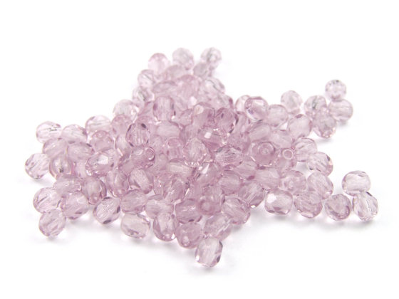 Glasschliffperlen, 4mm, Light Amethyst