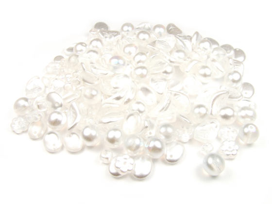 Perlenmix, b�hmisch, 'Silhouette-Mix', wei�