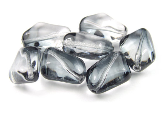 Glasperlen, 18x13 mm, anthrazit