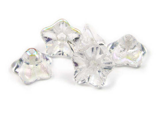Perlen Bl�tenkelche, 13 x 11 mm, transparent AB