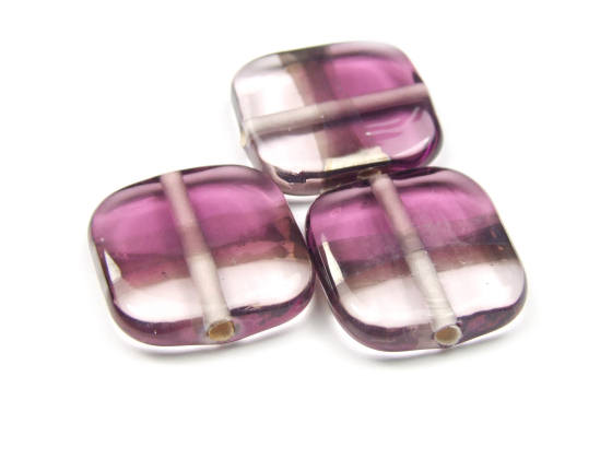 Perlen, b�hmisch, 15x15 mm, lila