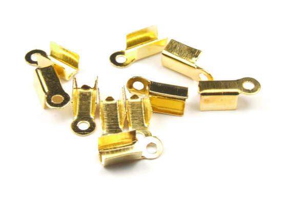 Bandendstcke, 'Mini' 8x4x3 mm, goldfarben