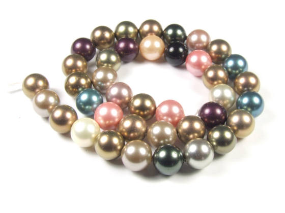 Muschelkernperlen, multicolor, 10 mm