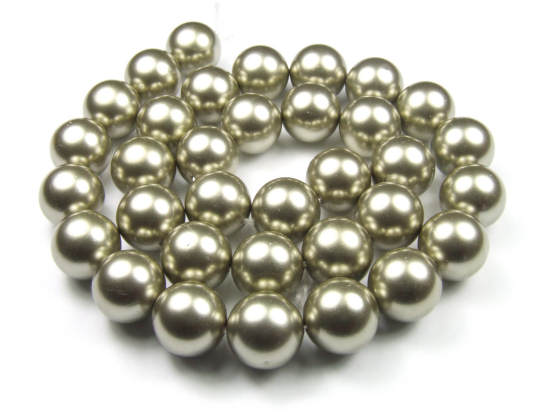 Muschelkernperlen, 12 mm, taupe