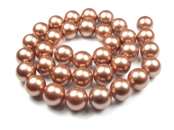 Muschelkernperlen, 12 mm, Bronze