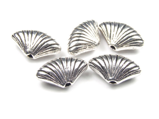 Metallperle, F�cher, 13x8 mm