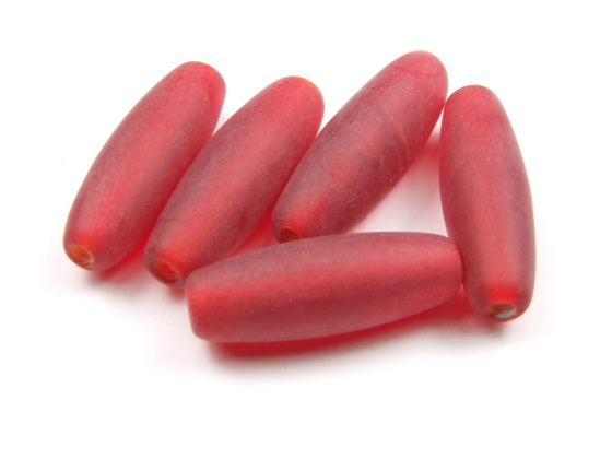 Glasperlen,  Oliven, 25x8,5 mm, rubin
