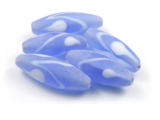 Glasperlen,  Oliven, 25x8,5 mm,