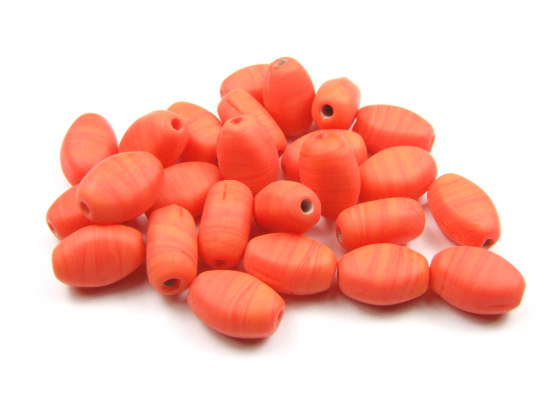 Perlen,  oval. 10x7 mm, orange